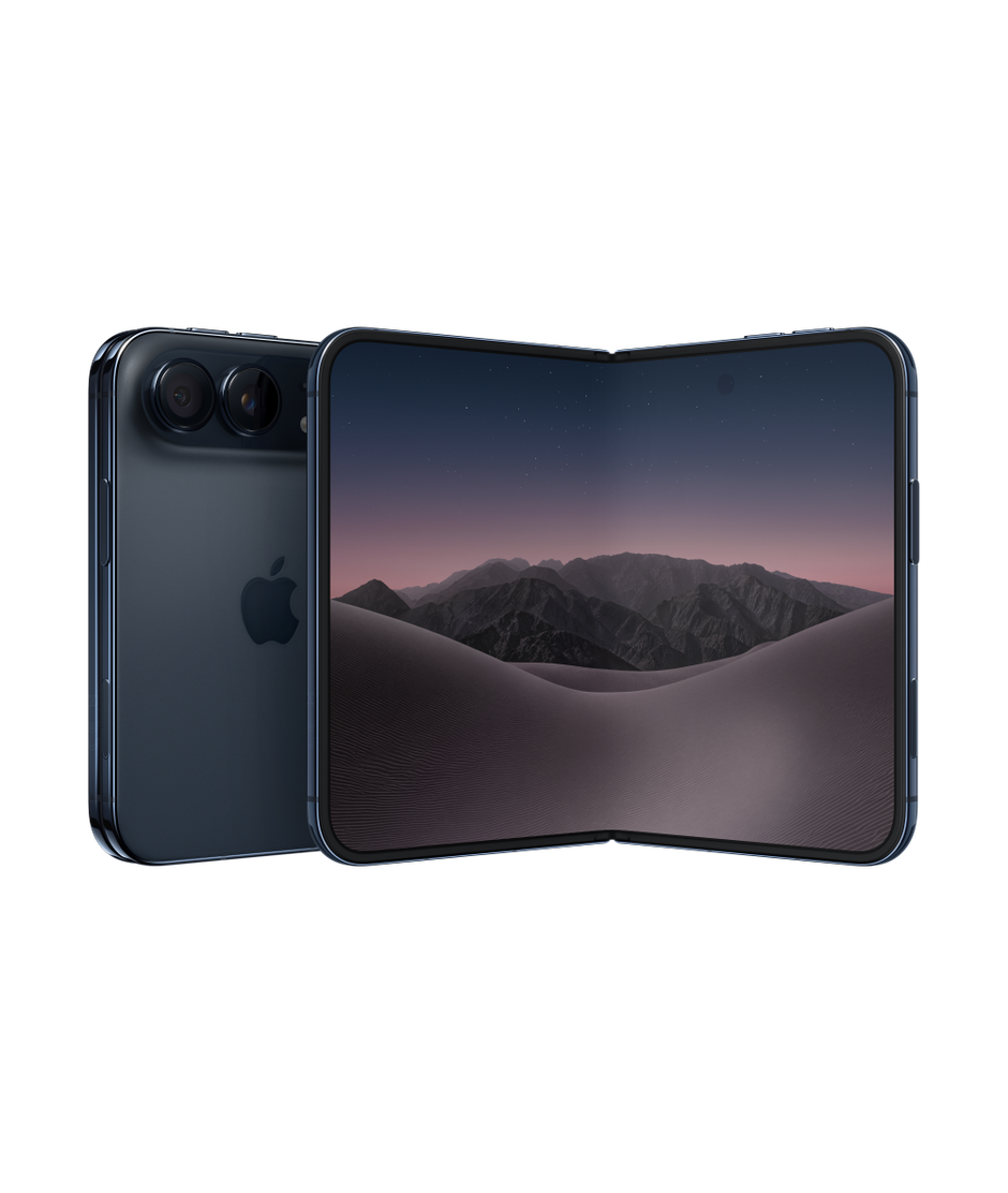 iPhone DUO v tmavé barvě s otevřeným displejem